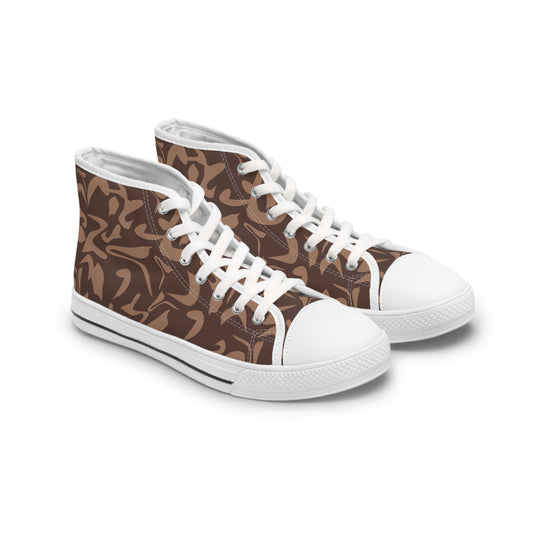 Brown Design, Women's High Top Sneakers