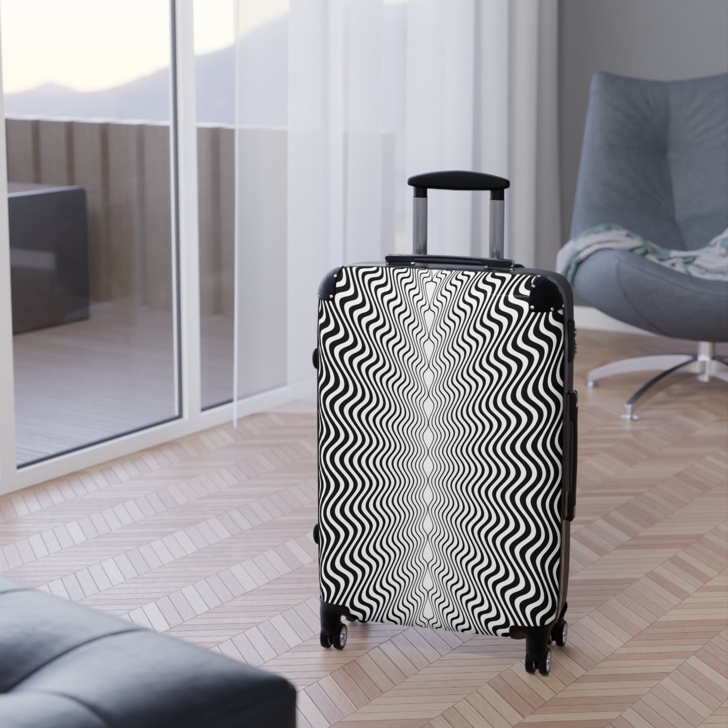 Suitcases, Sm, Med, Lrg, Waive 3D lines
