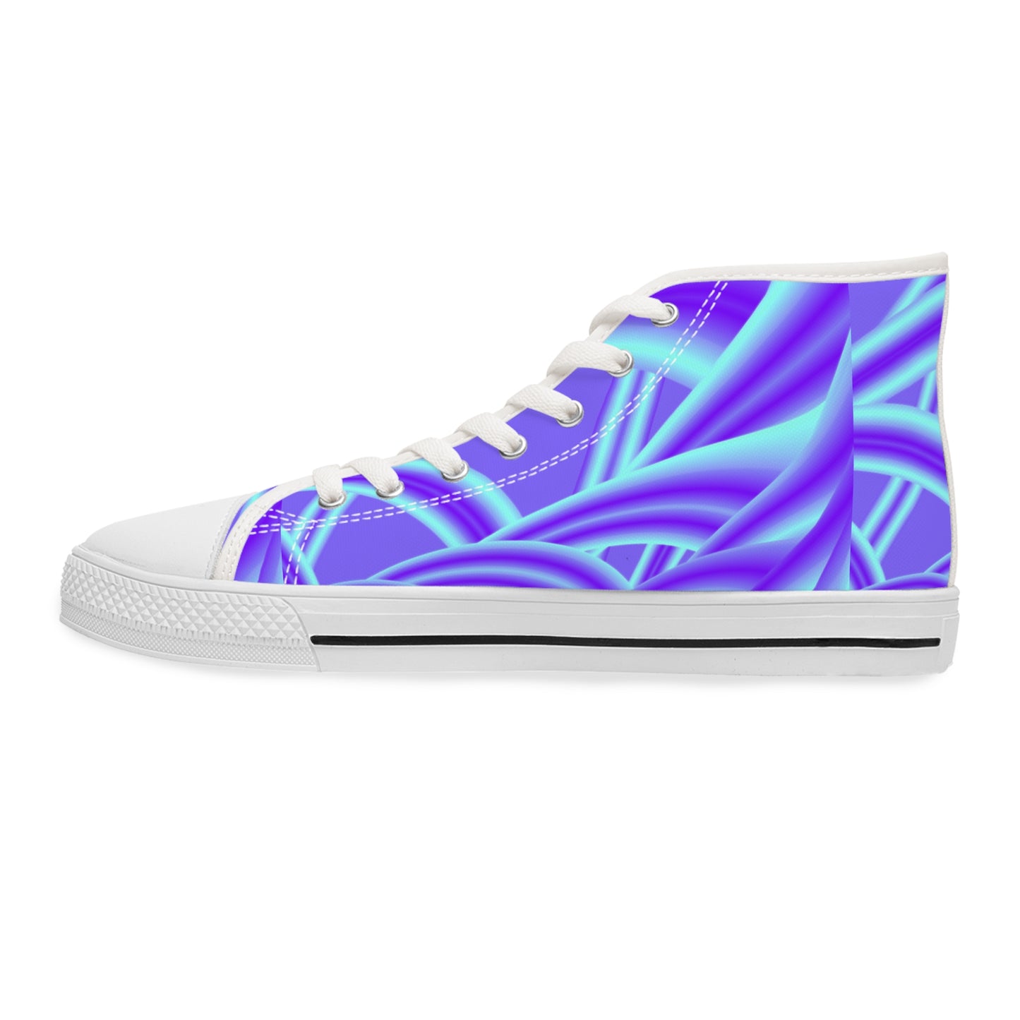 Tube lighting (Blue) print Design, Women's High Top Sneakers