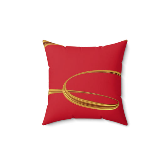 Macaroon/ Gold Spun, Polyester Square Pillow
