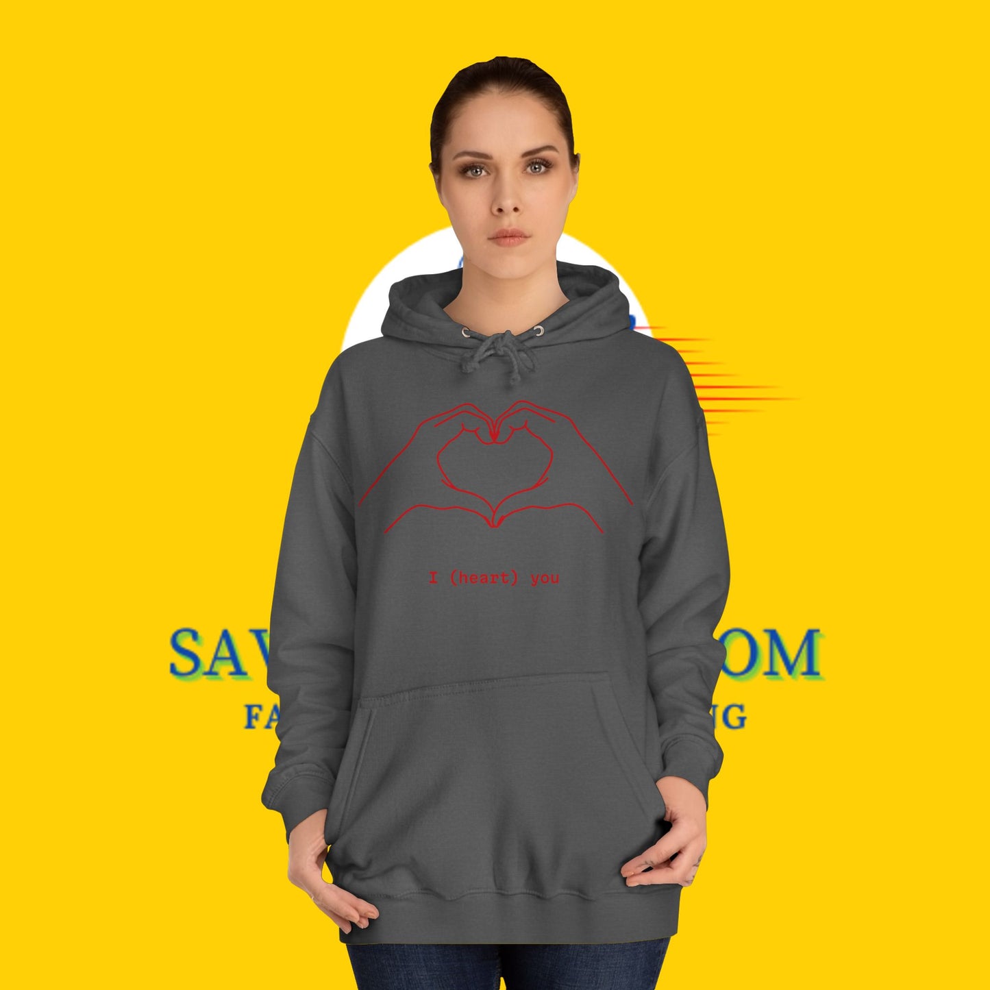 Unisex Heart College Hoodie