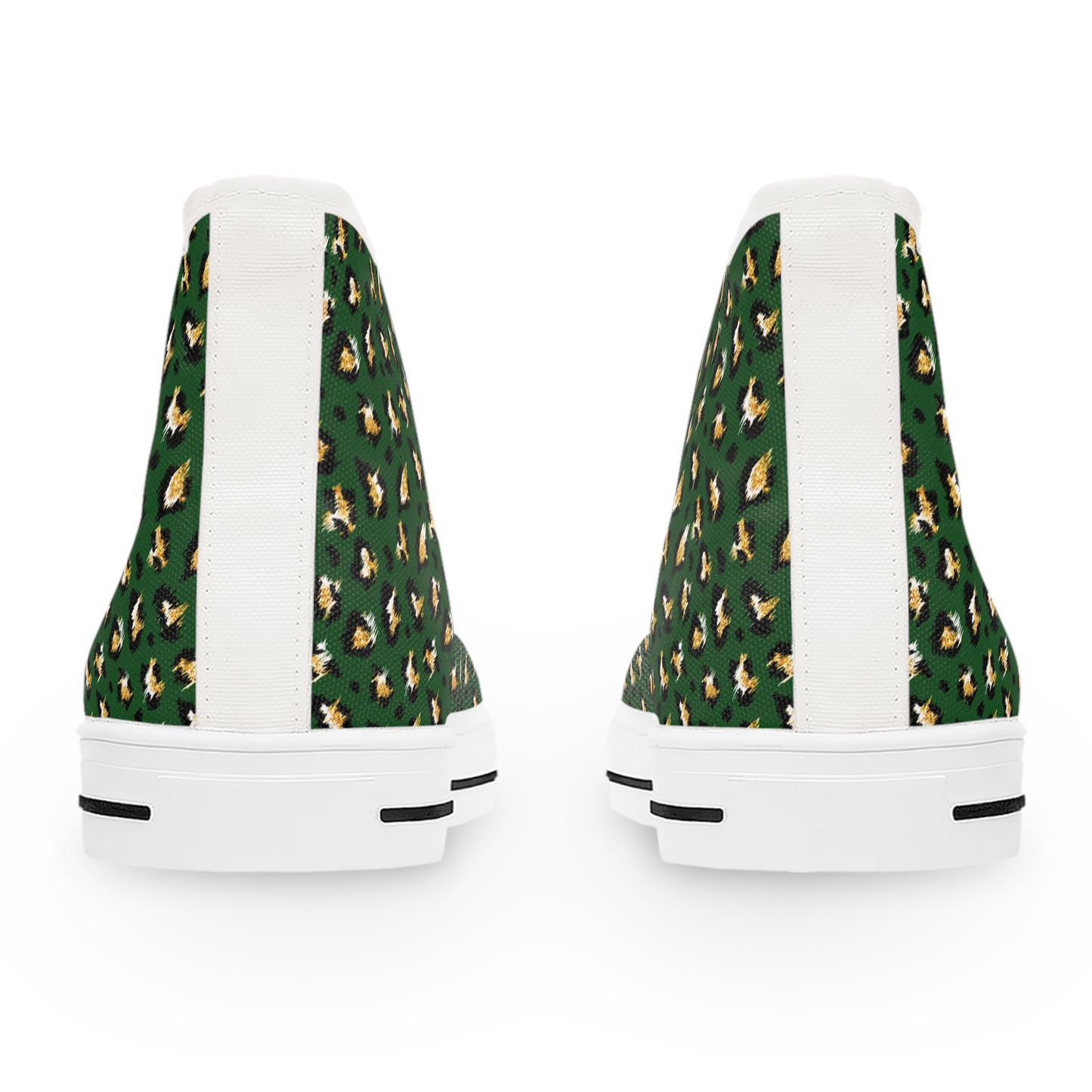 Green Colored Leopard print Design, Women's High Top Sneakers