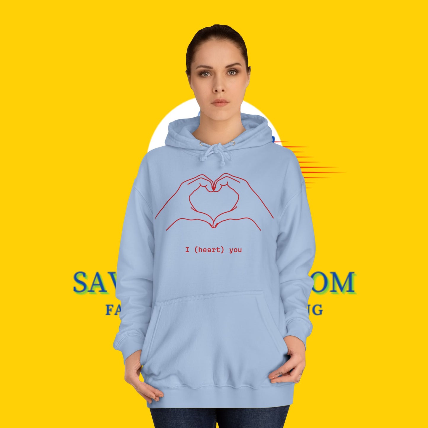 Unisex Heart College Hoodie