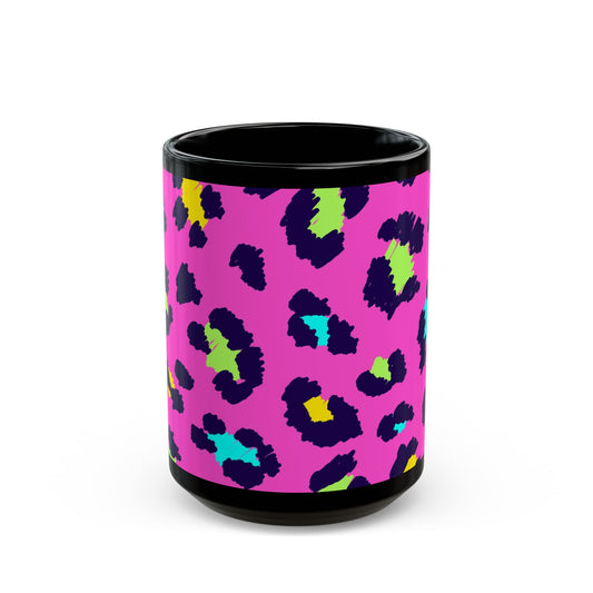 Hot Pink/Spotted, Black Mug (11oz, 15oz)