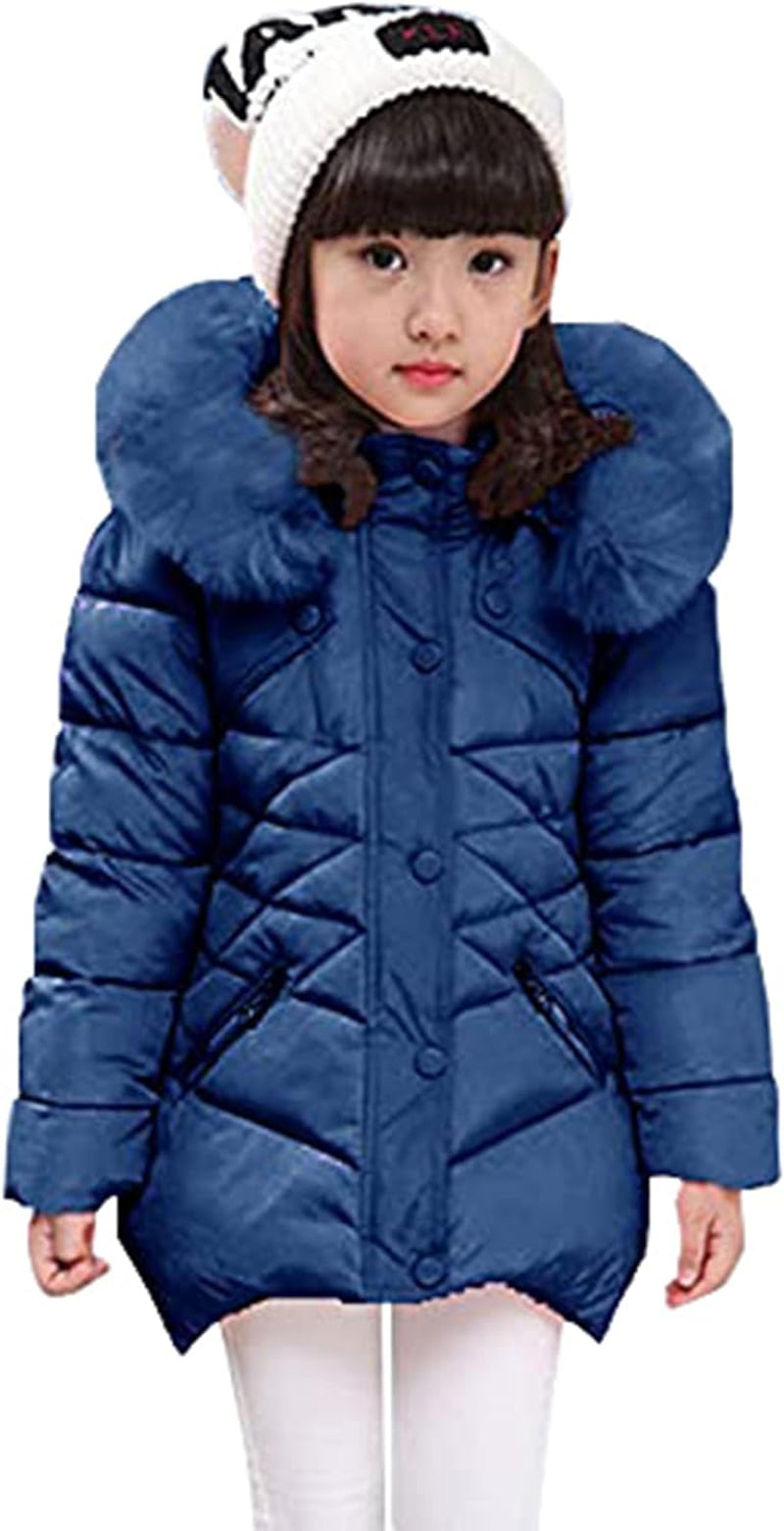 Miss Bei Girls' Puffer down Coat Winter Jacket Parka down Coat Overcoat with Fur Hood