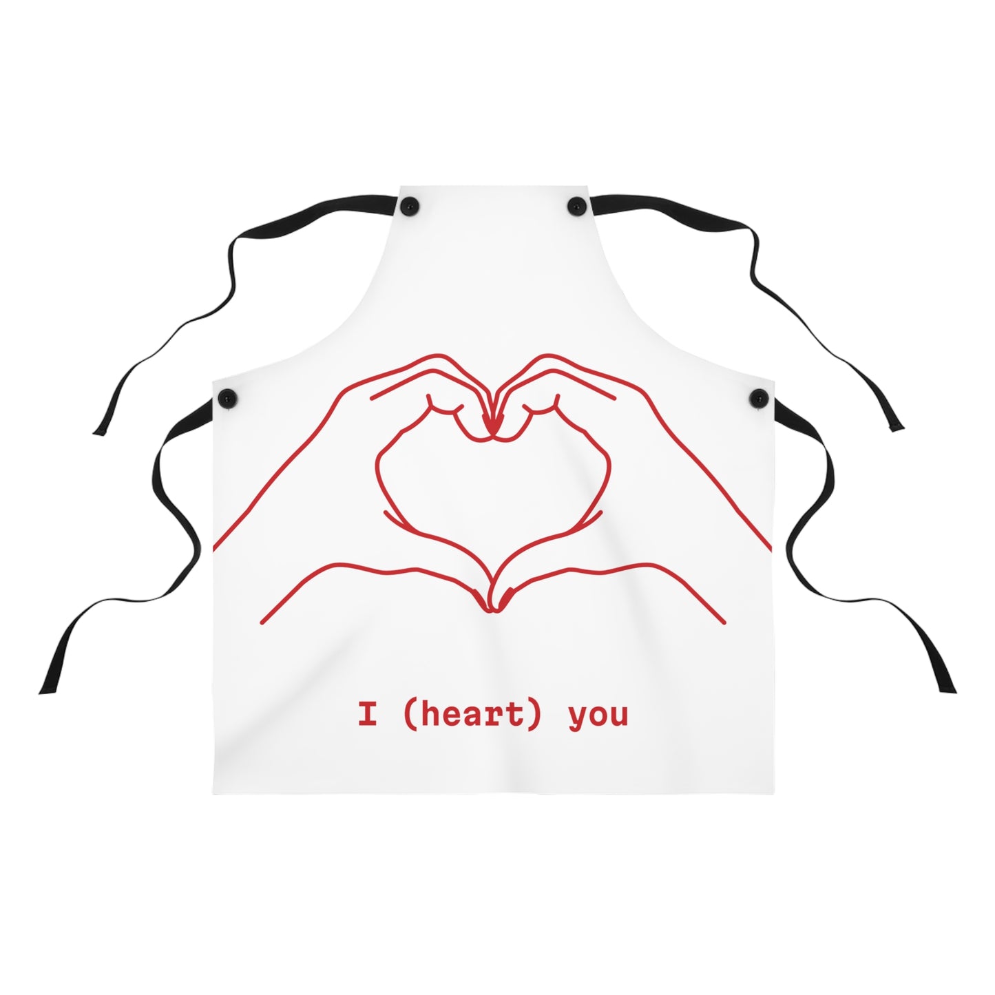 I Love You (White), Apron (AOP)