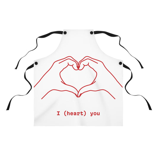 I Love You (White), Apron (AOP)