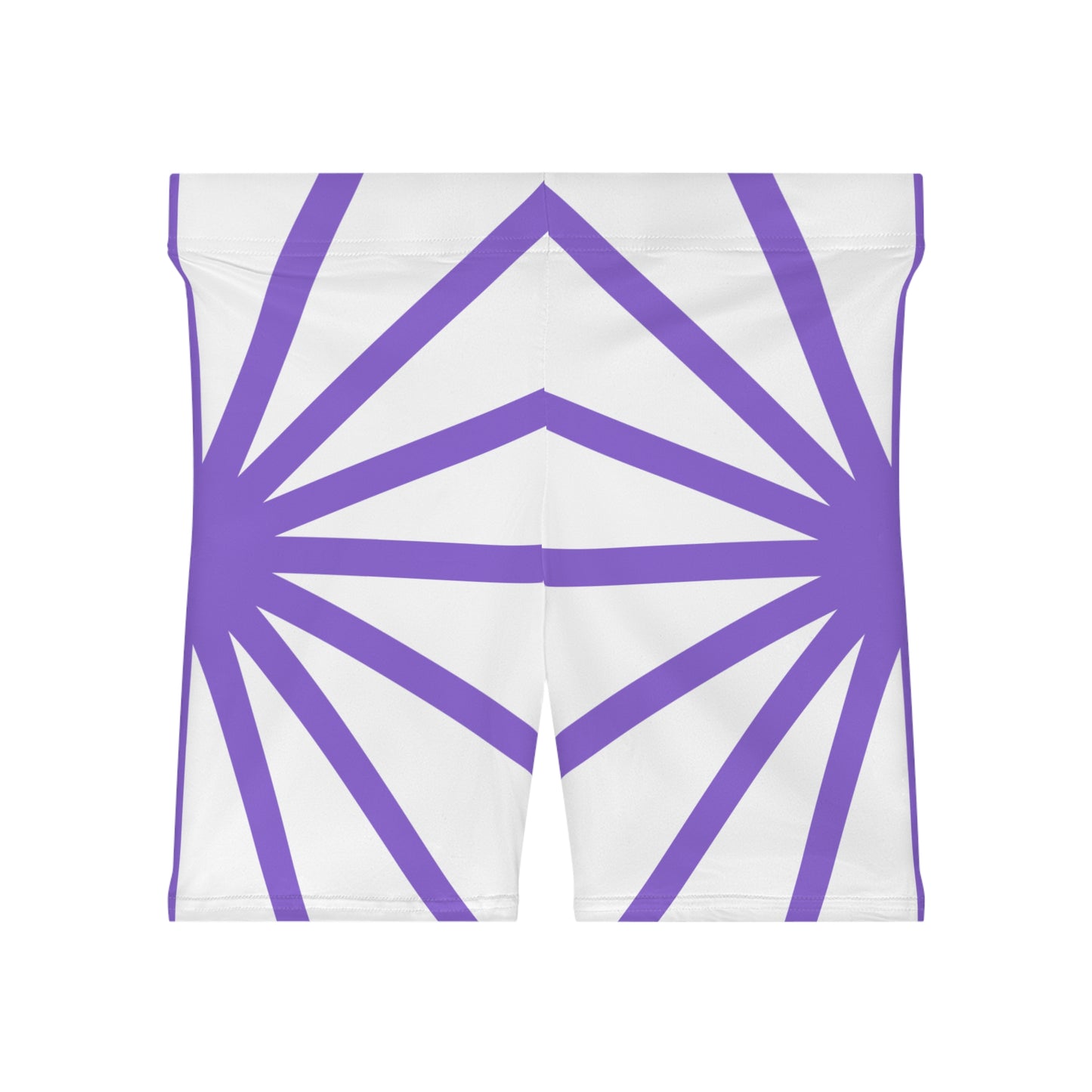 Purple Sunrays/White Base, Women's Biker Shorts (AOP)