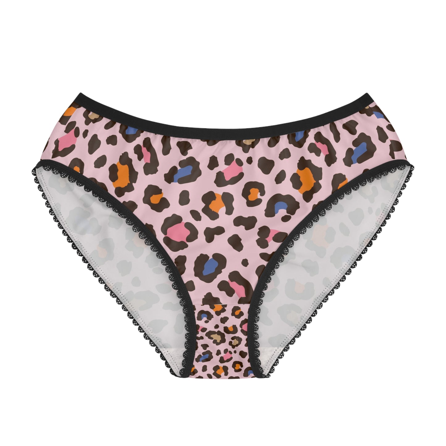 Pink Leopard Print Women's Briefs — Cute Animal Print Bikini Panties