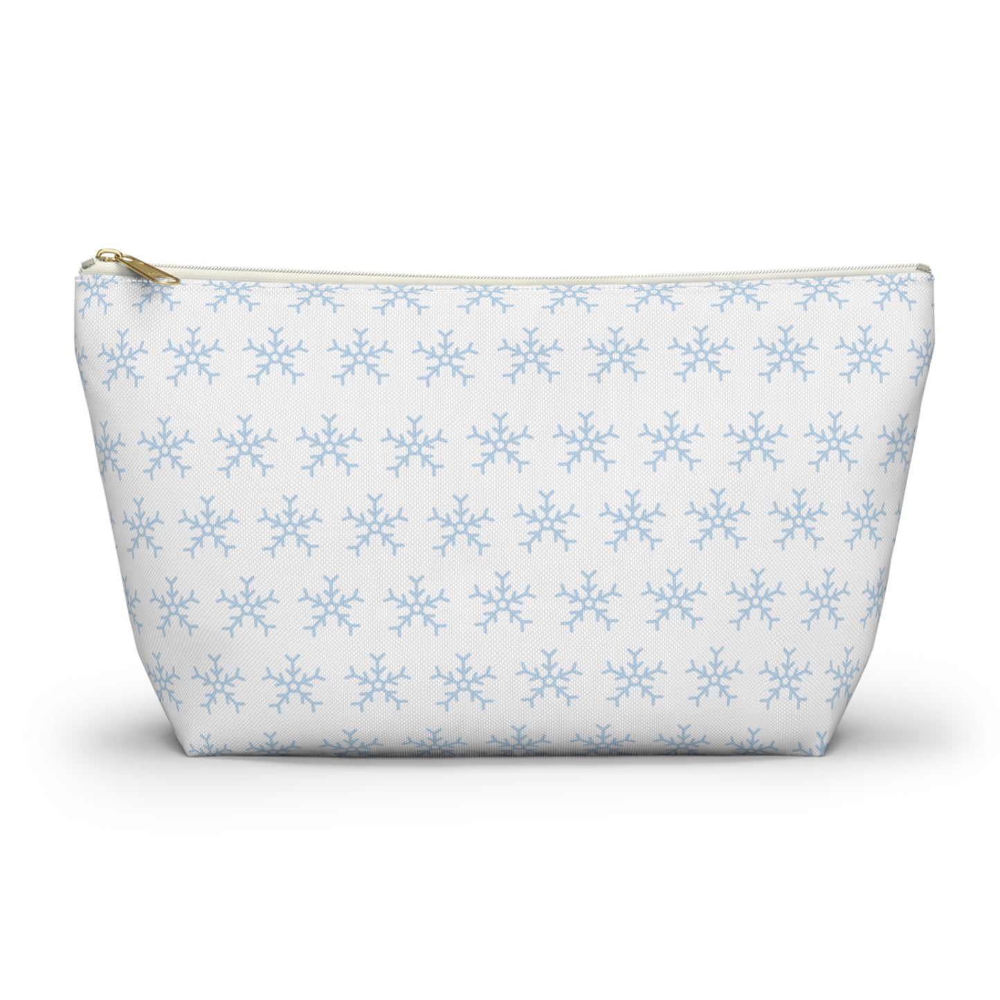 Make-up Accessory Pouch w T-bottom, Snowflakes Pattern. S/L
