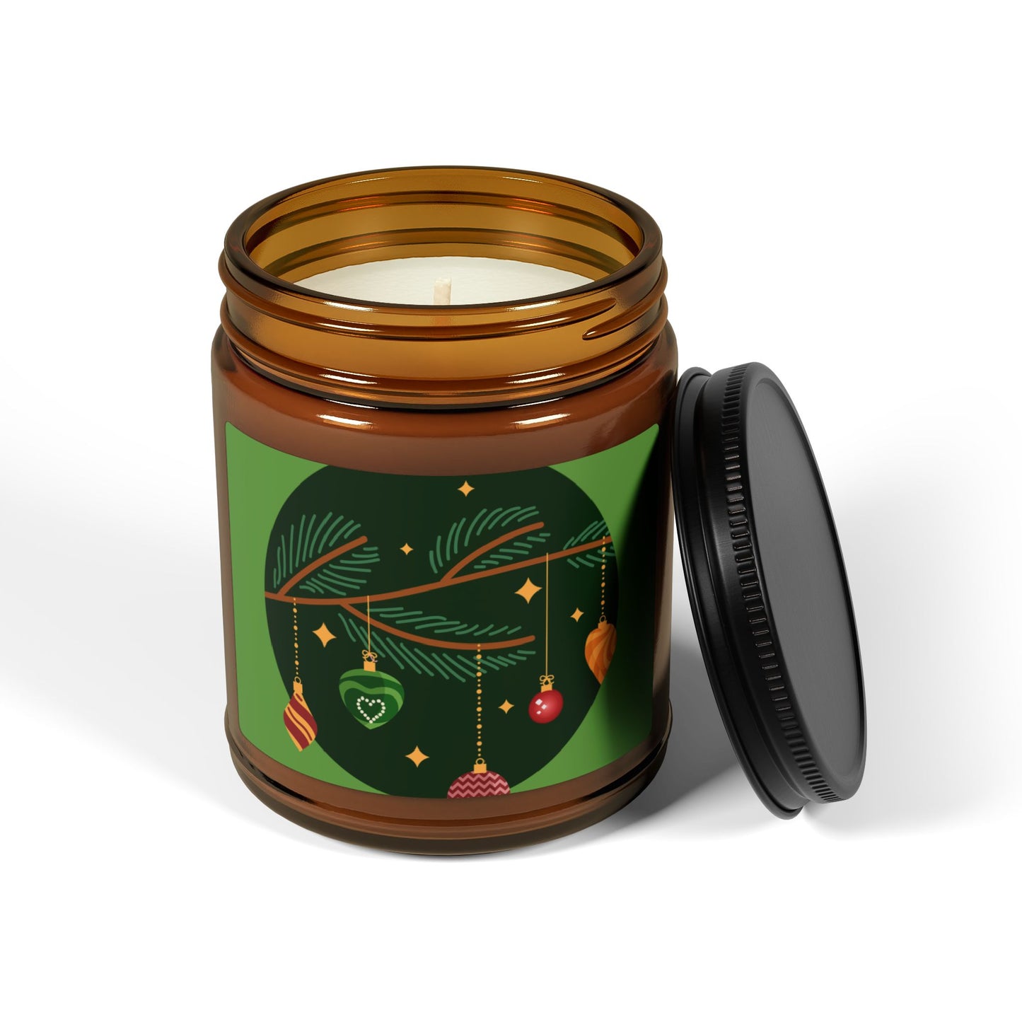Christmas Warmth, Scented Soy Candle (Multi-Size, Amber Jar)