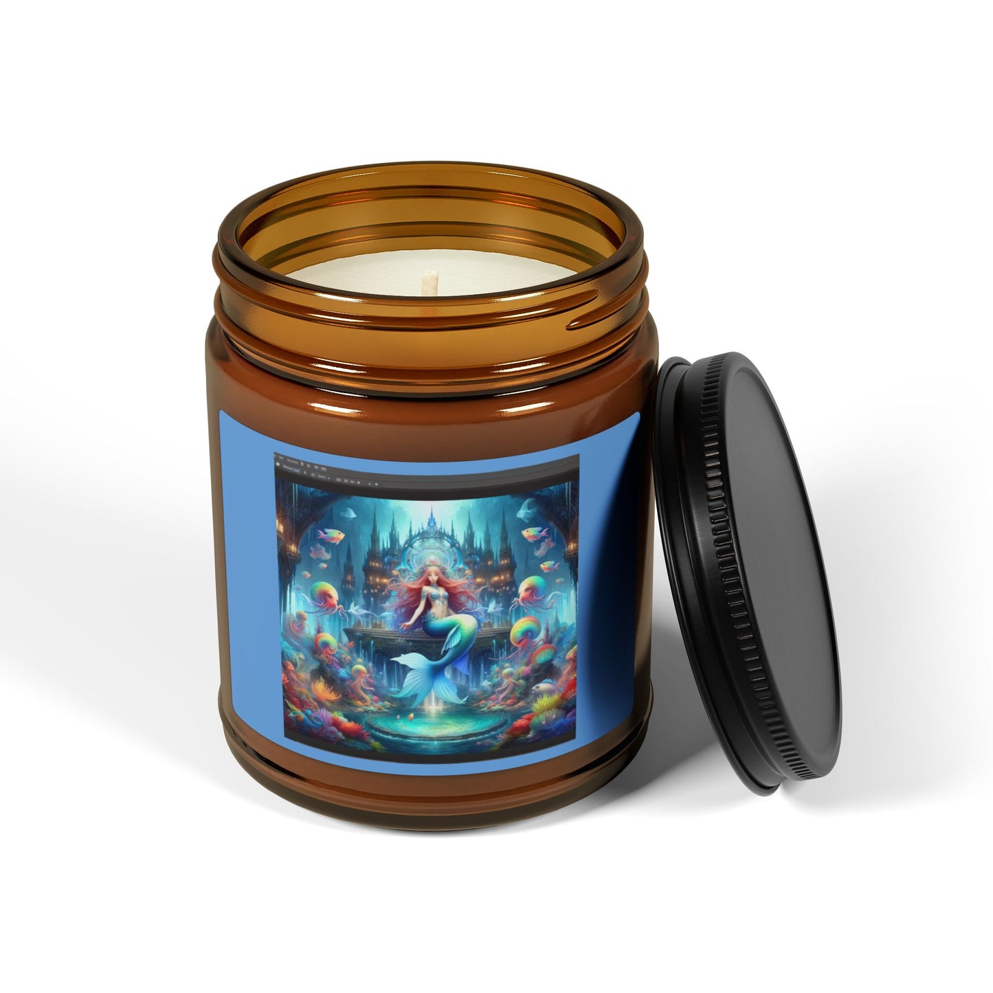 Atlantic Whisper, Scented Soy Candle (Multi-Size, Amber Jar)