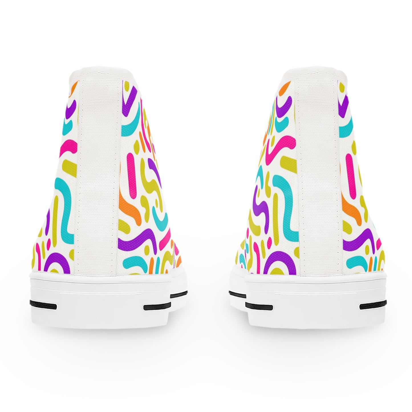 Colorful Noddle's Design, Women's High Top Sneakers