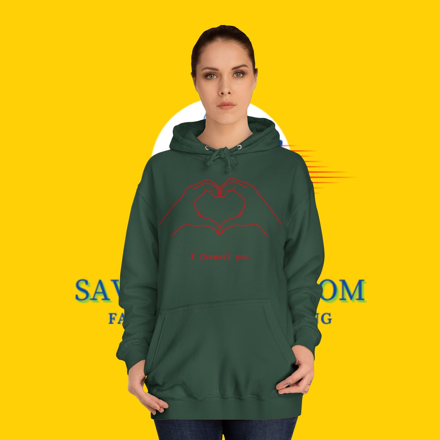 Unisex Heart College Hoodie