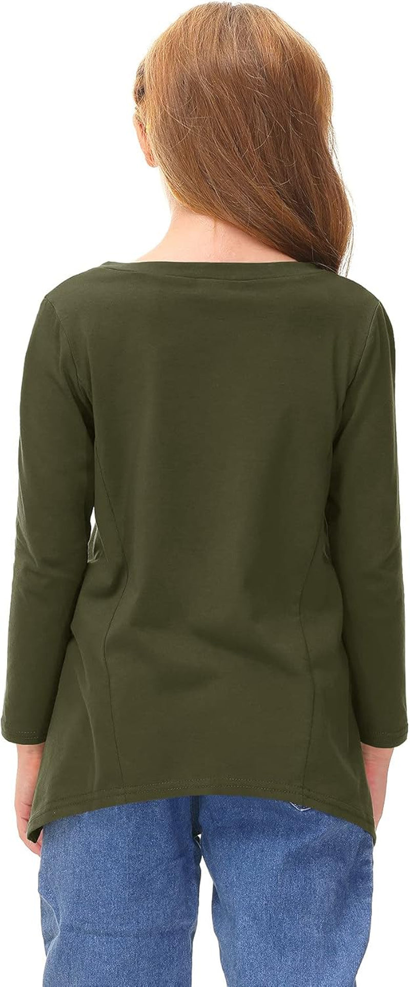 Besserbay Girls Solid Criss Cross Top V Neck Casual Long Sleeve Shirt 4-12 Years