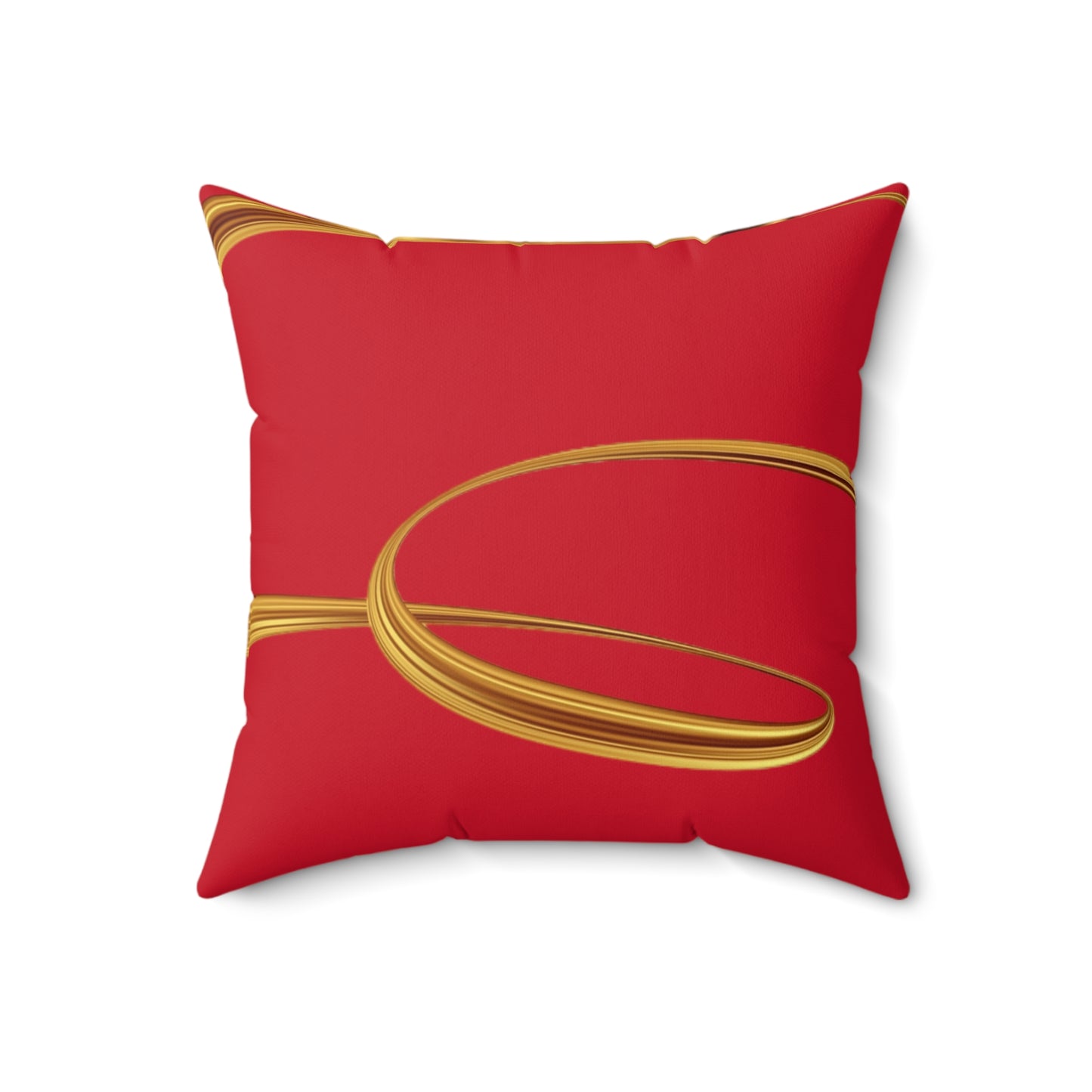 Macaroon/ Gold Spun, Polyester Square Pillow