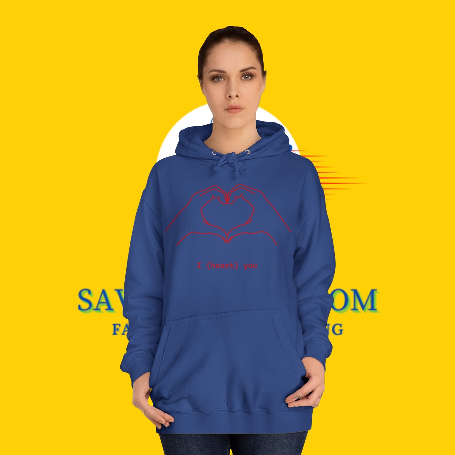 Unisex Heart College Hoodie
