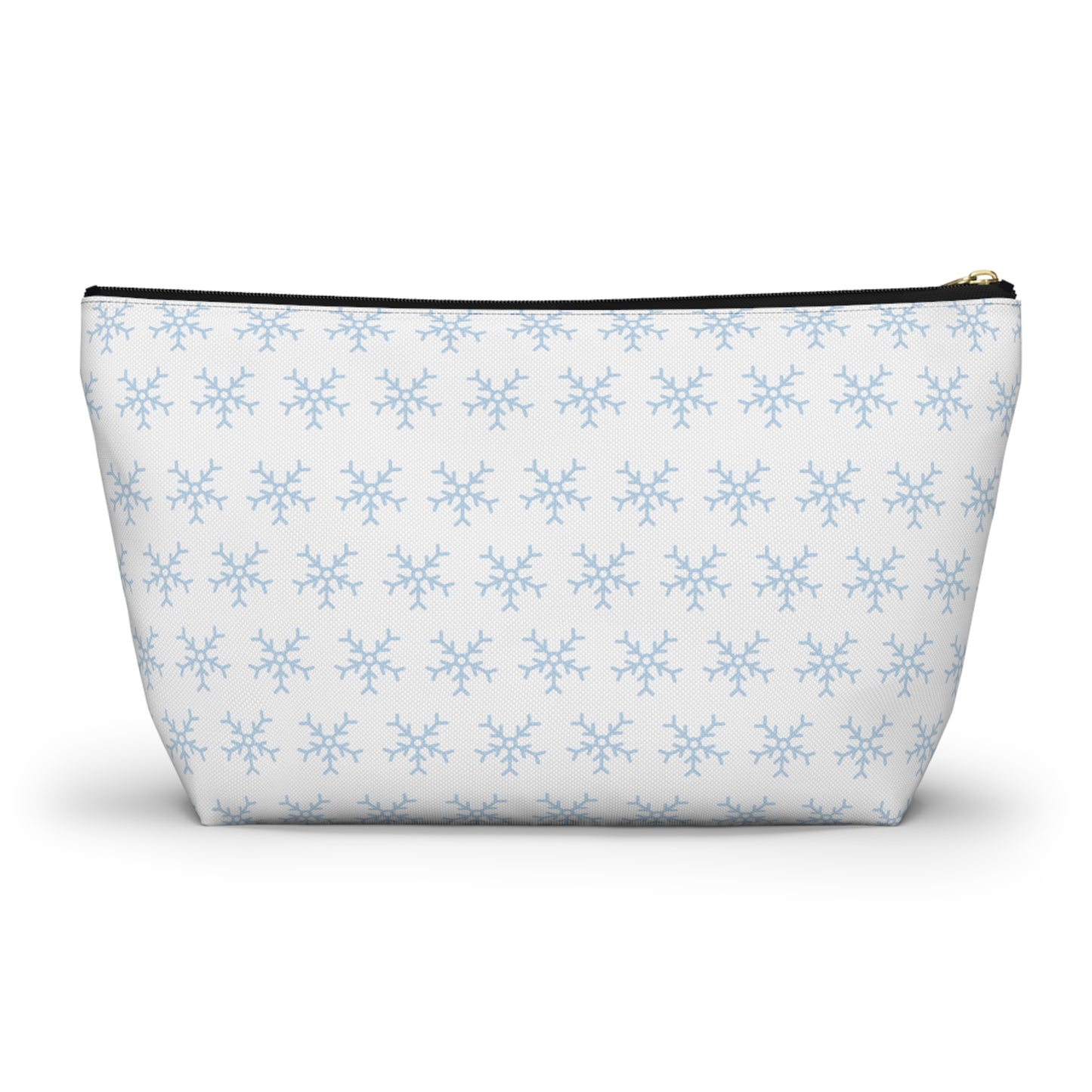 Make-up Accessory Pouch w T-bottom, Snowflakes Pattern. S/L