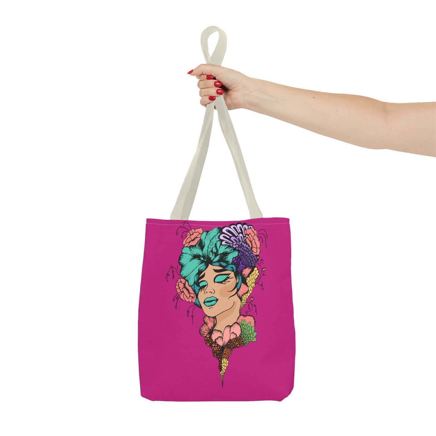 Fruitful Face, (Hot Pink)Tote Bag (AOP)