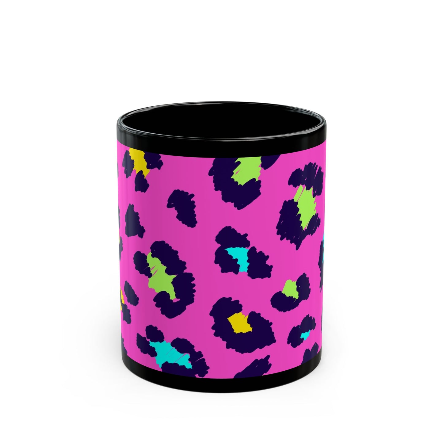 Hot Pink/Spotted, Black Mug (11oz, 15oz)
