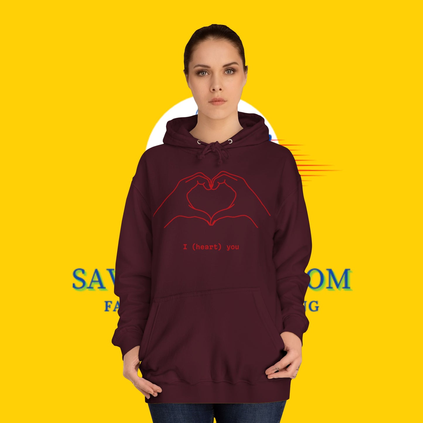 Unisex Heart College Hoodie