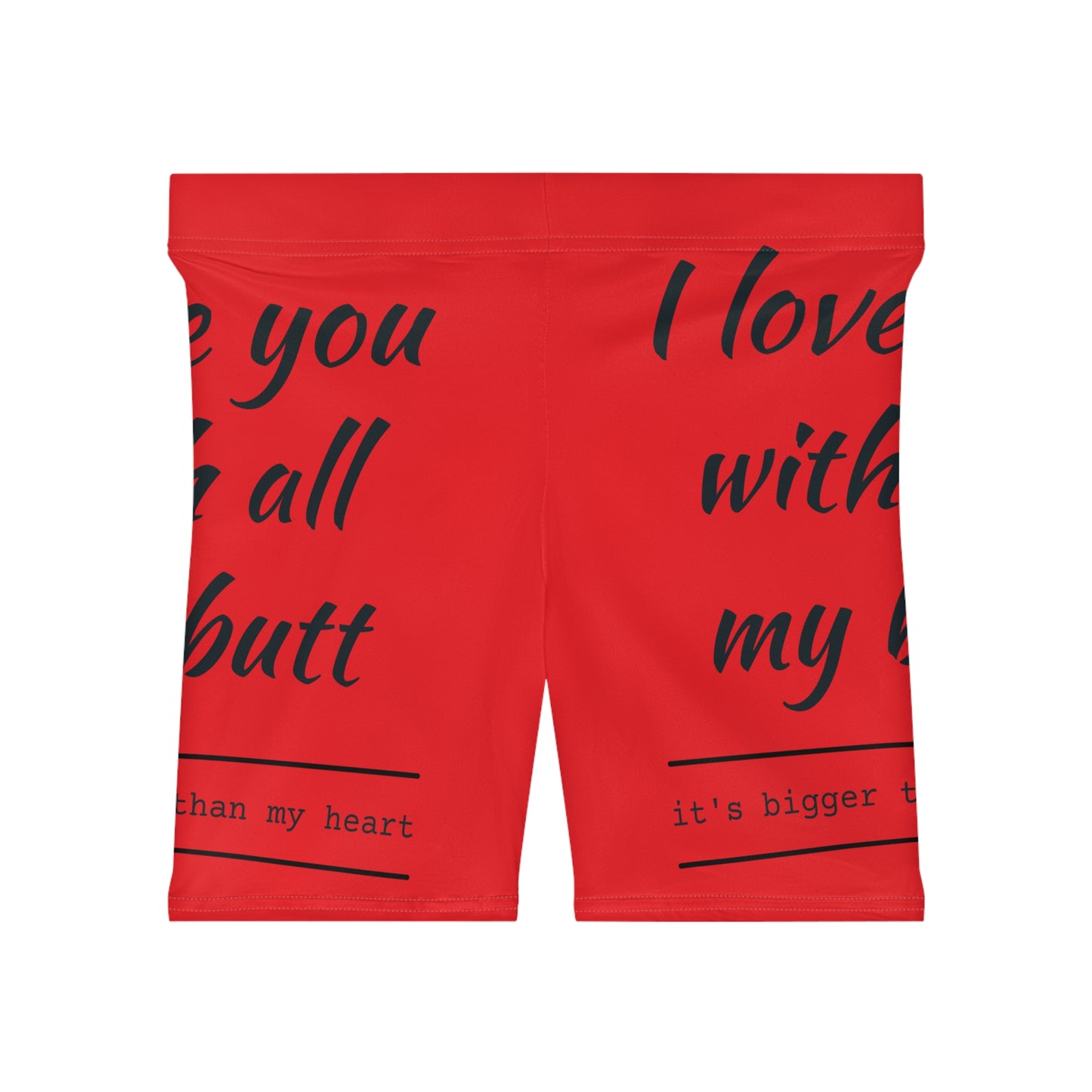 Copy of Funny Love/White Base, Women's Biker Shorts (AOP)