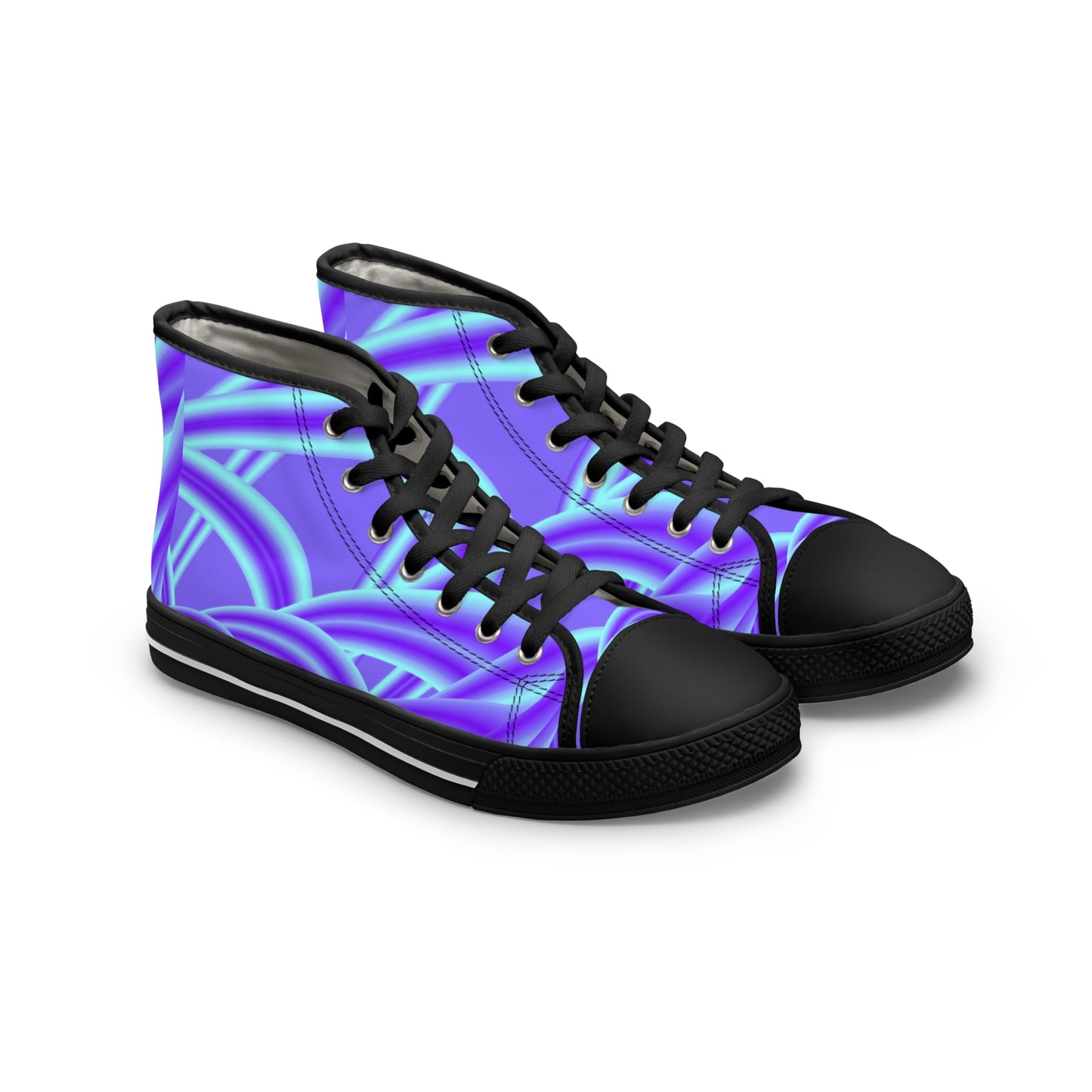 Tube lighting (Blue) print Design, Women's High Top Sneakers