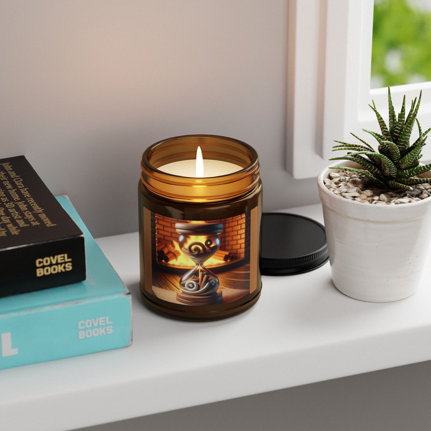 Cinnamon/ Vanilla, Scented Soy Candle (Multi-Size, Amber Jar)