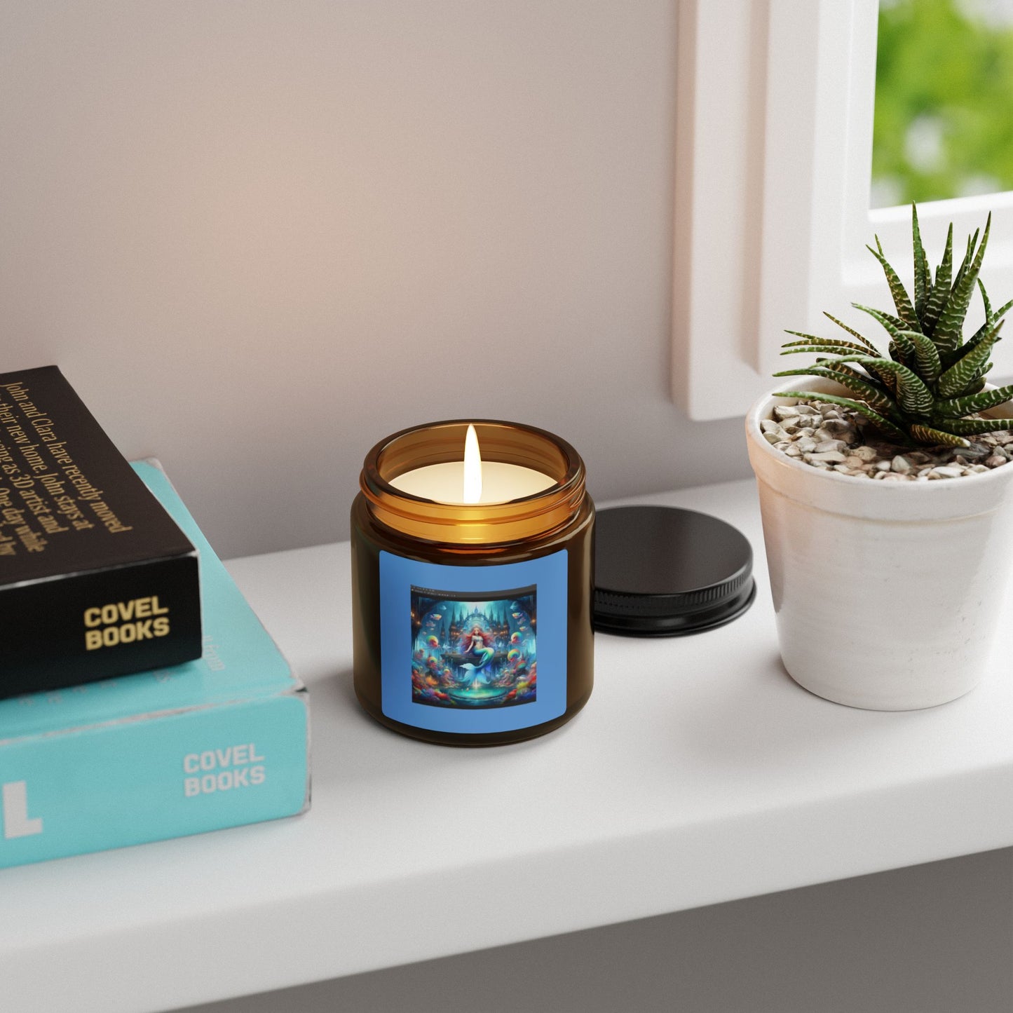 Atlantic Whisper, Scented Soy Candle (Multi-Size, Amber Jar)
