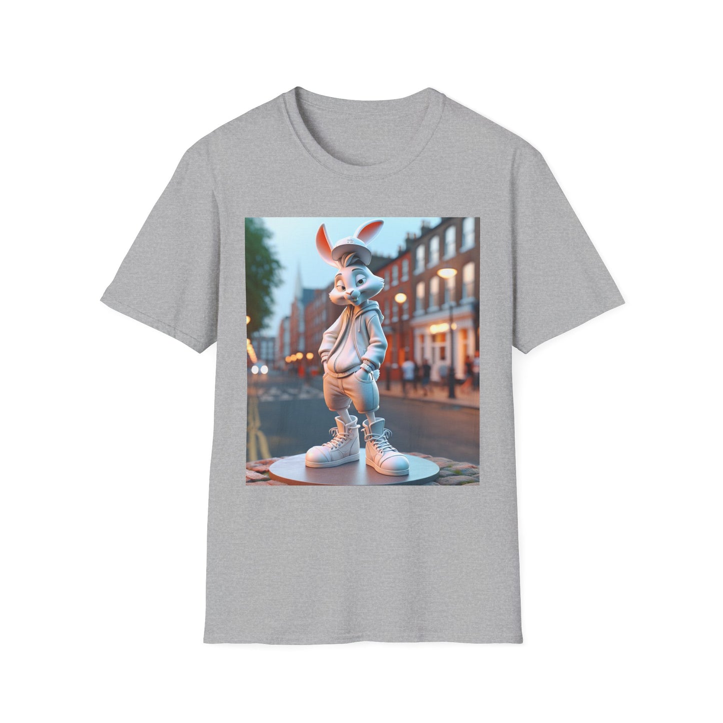 Cute Cartoon Rabbit Unisex Softstyle T-Shirt for Casual Wear