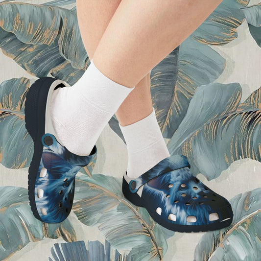 Kitty Print (Blue), EVA Foam Rubber Shoes (AOP)