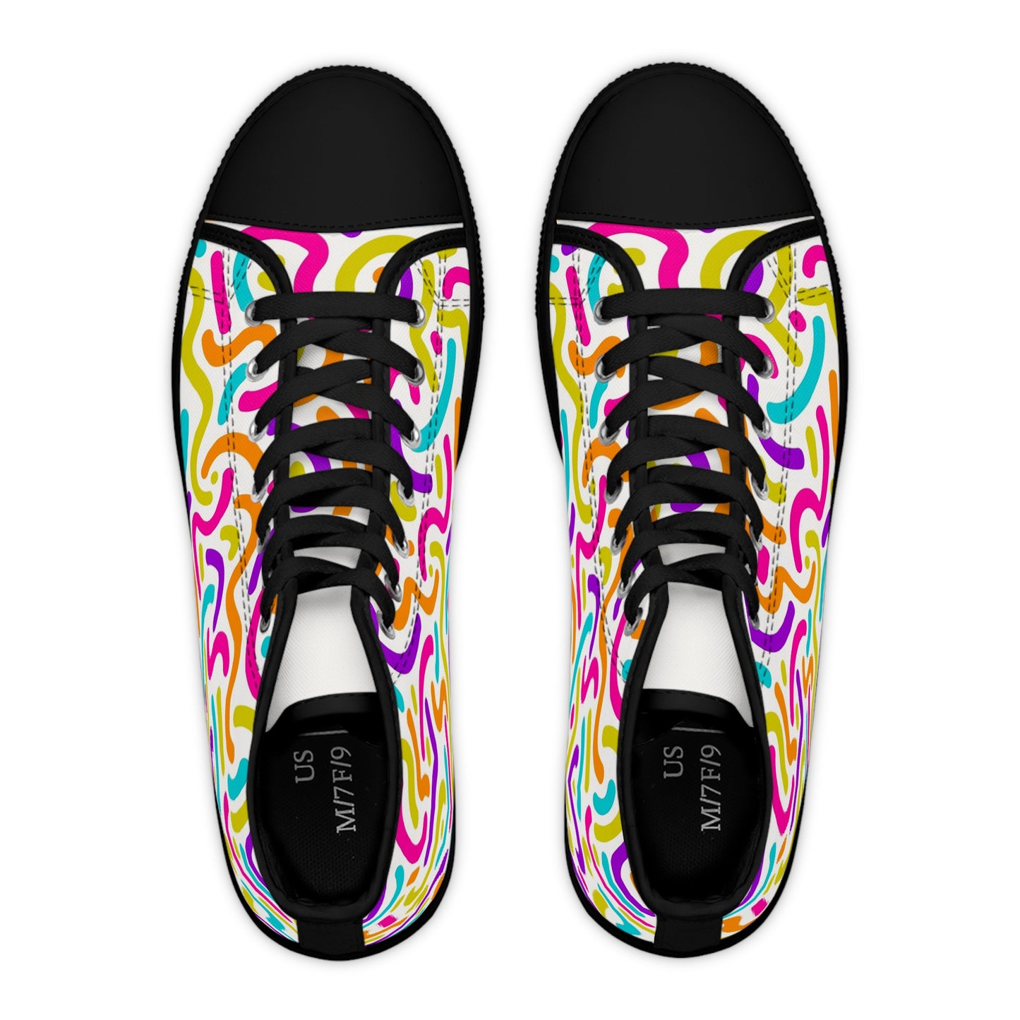 Colorful Noddle's Design, Women's High Top Sneakers