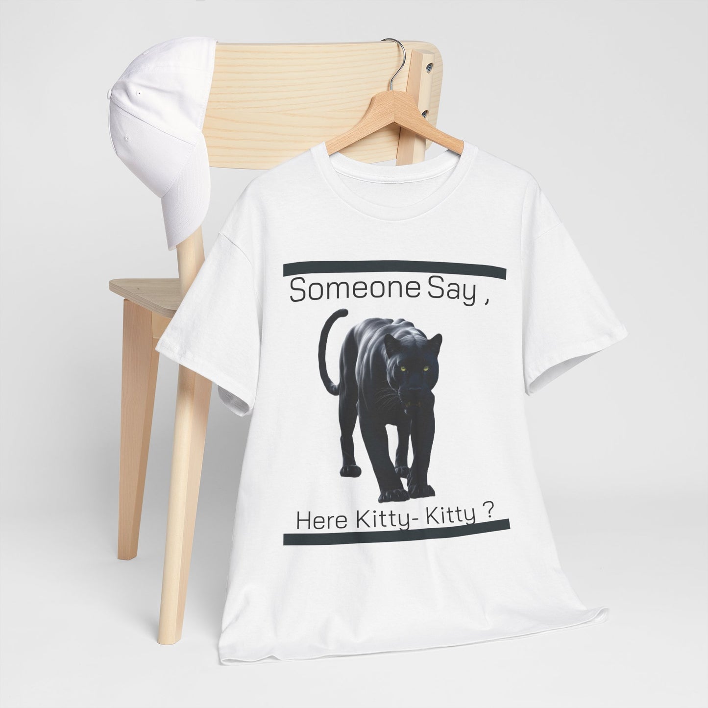 Here Kitty?, Unisex Heavy Cotton Tee Express Delivery available