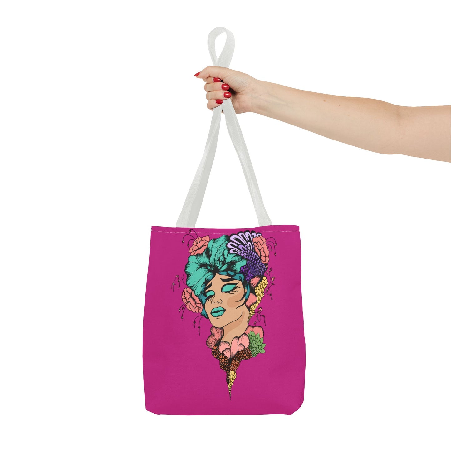 Fruitful Face, (Hot Pink)Tote Bag (AOP)