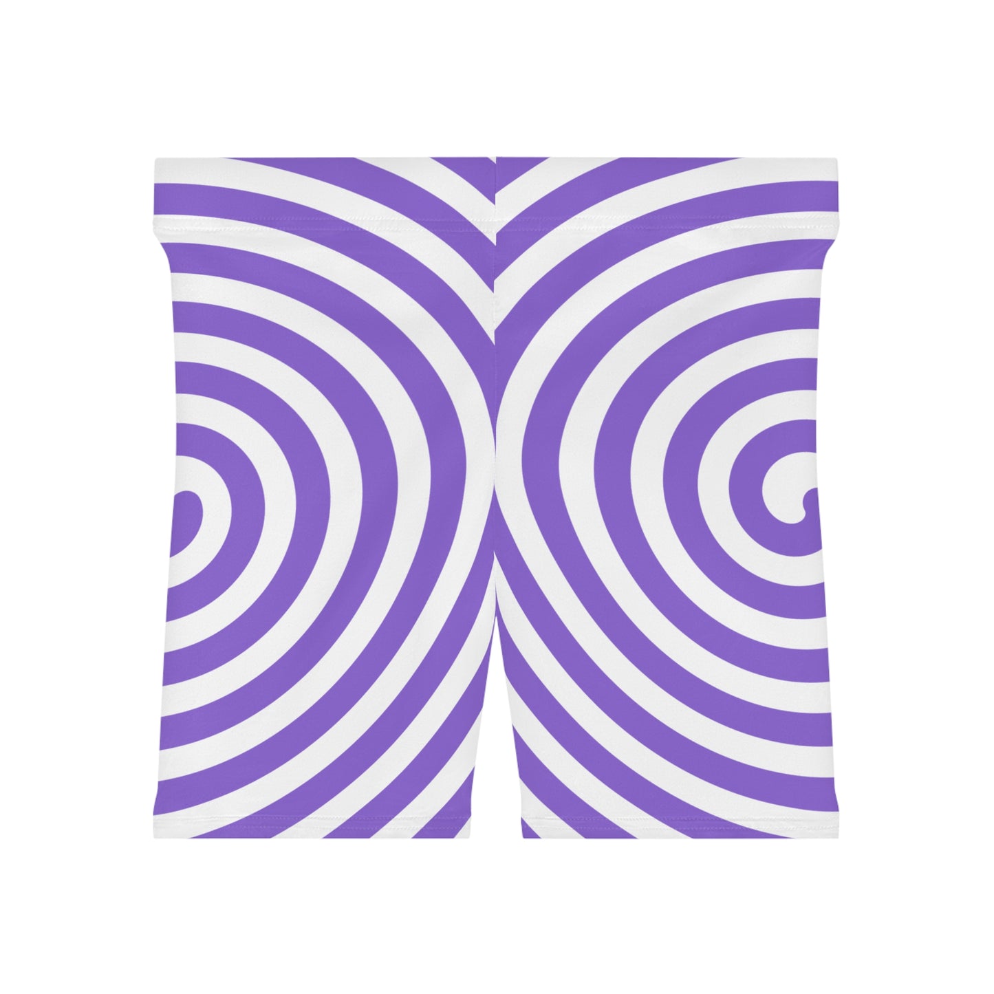 Purple Spiral/White Base, Women's Biker Shorts (AOP)
