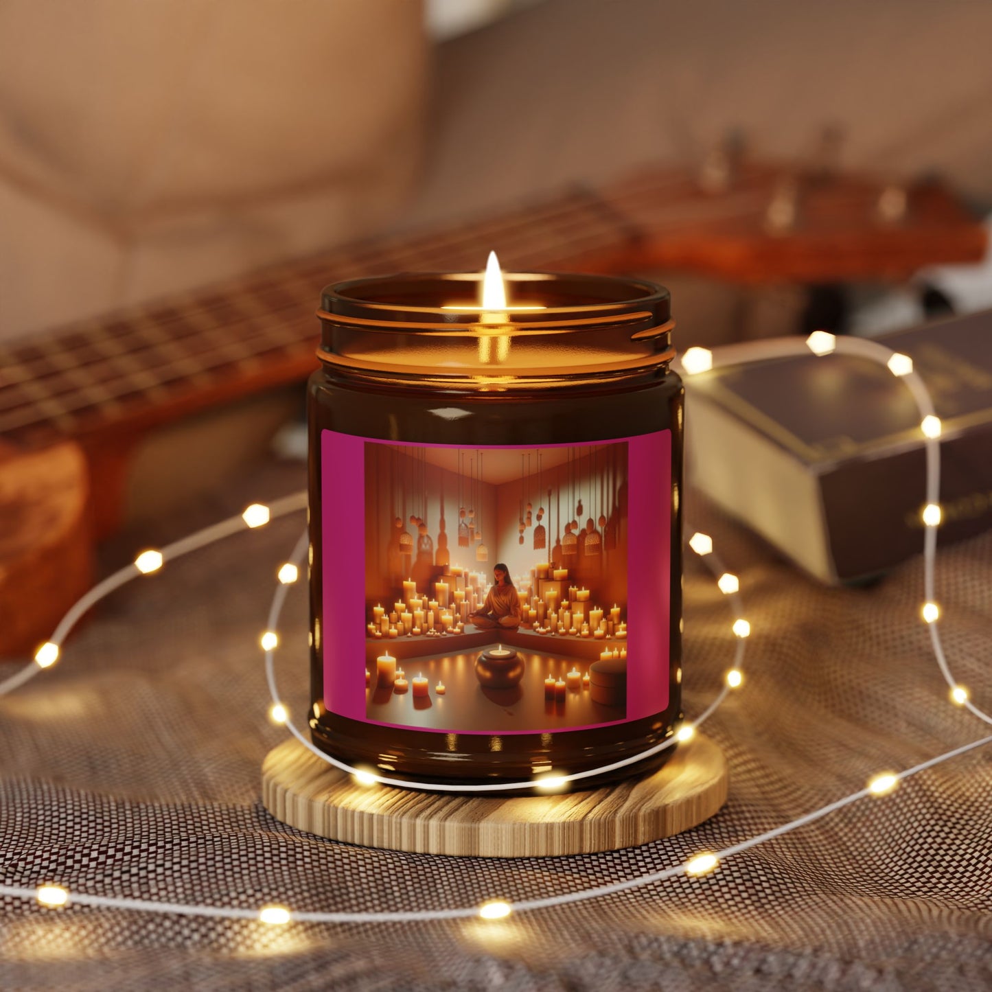 White Sage/Lavender, Scented Soy Candle (Multi-Size, Amber Jar)