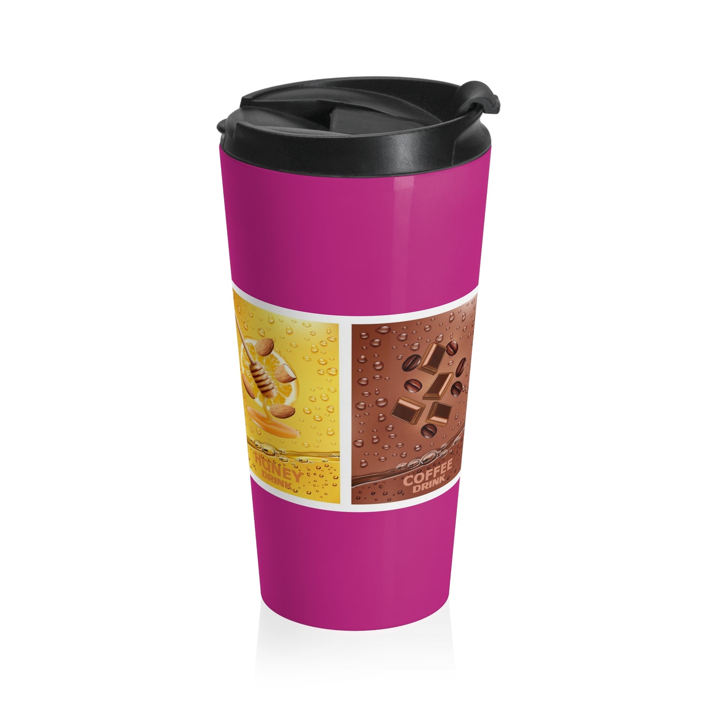 Multi- Purposes, Stainless Steel Travel Mug, (Pink)