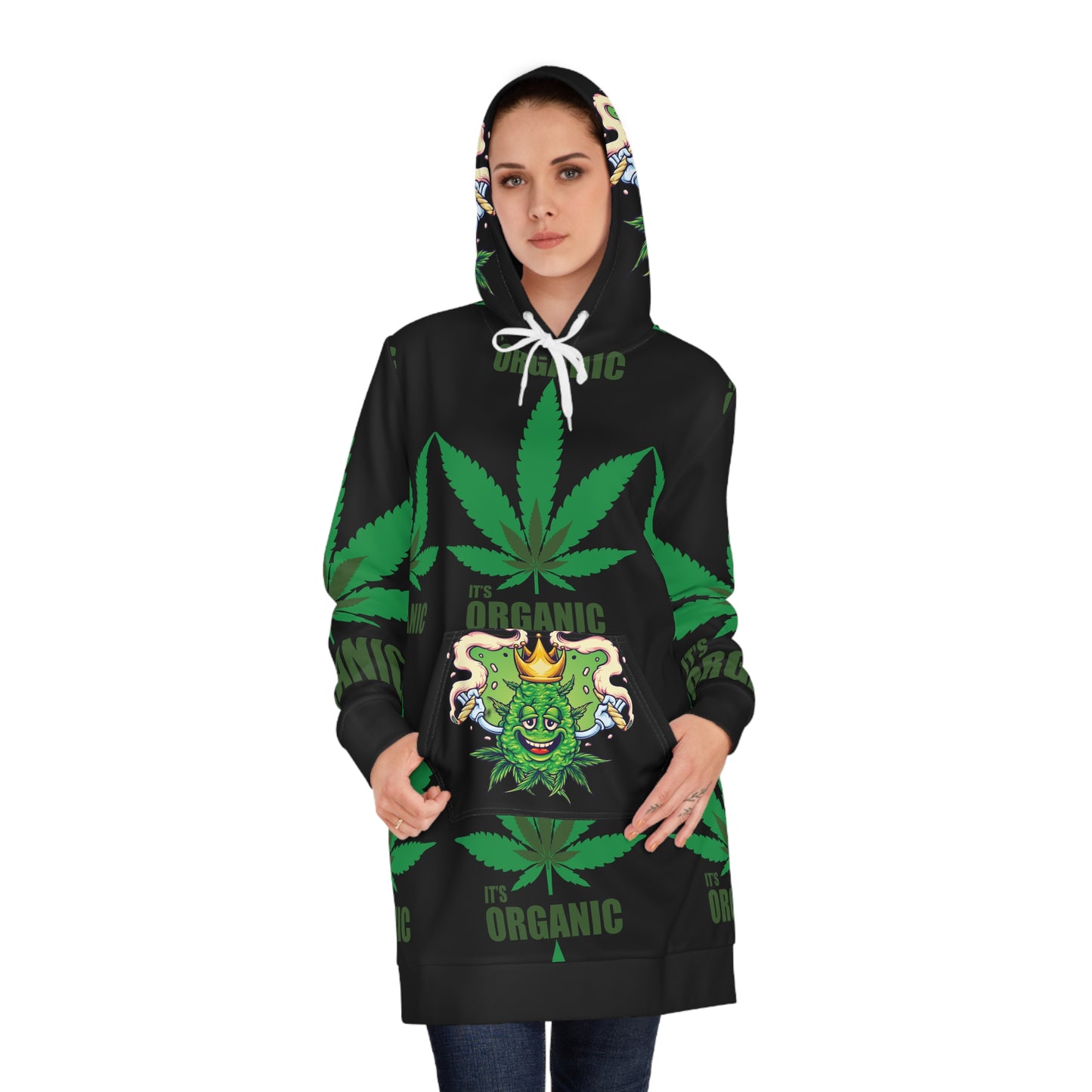 Organic Leaf, Women's Hoodie Dress (AOP)