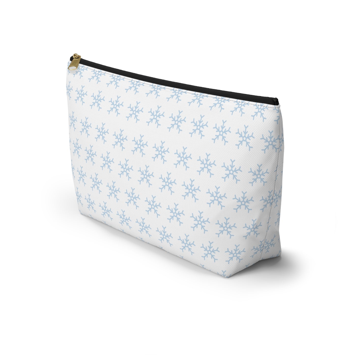 Make-up Accessory Pouch w T-bottom, Snowflakes Pattern. S/L