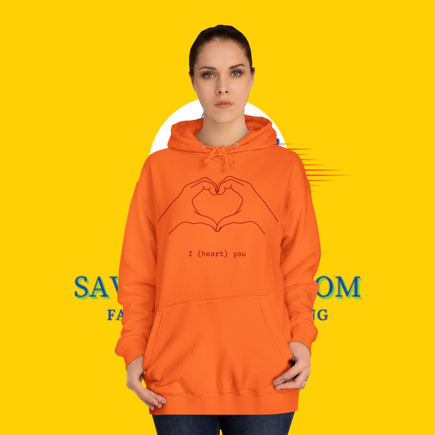 Unisex Heart College Hoodie