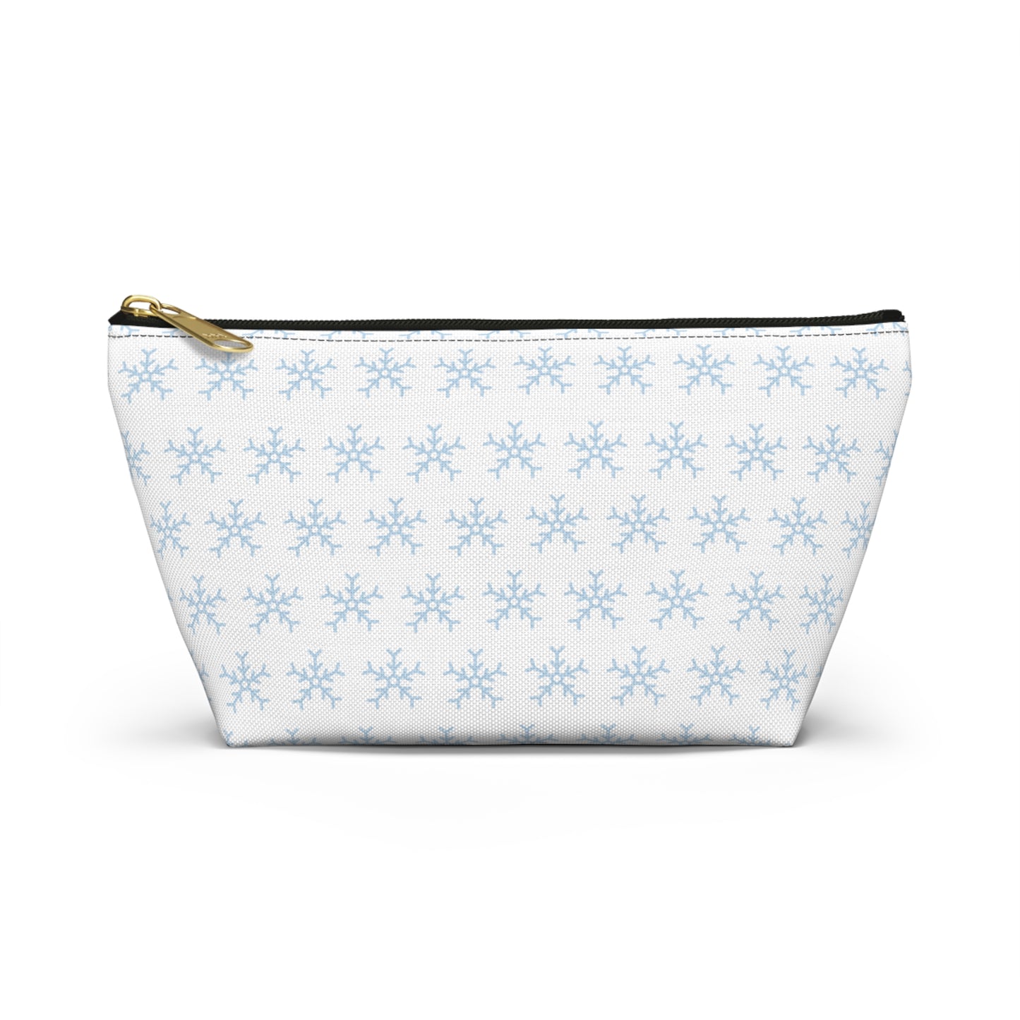 Make-up Accessory Pouch w T-bottom, Snowflakes Pattern. S/L