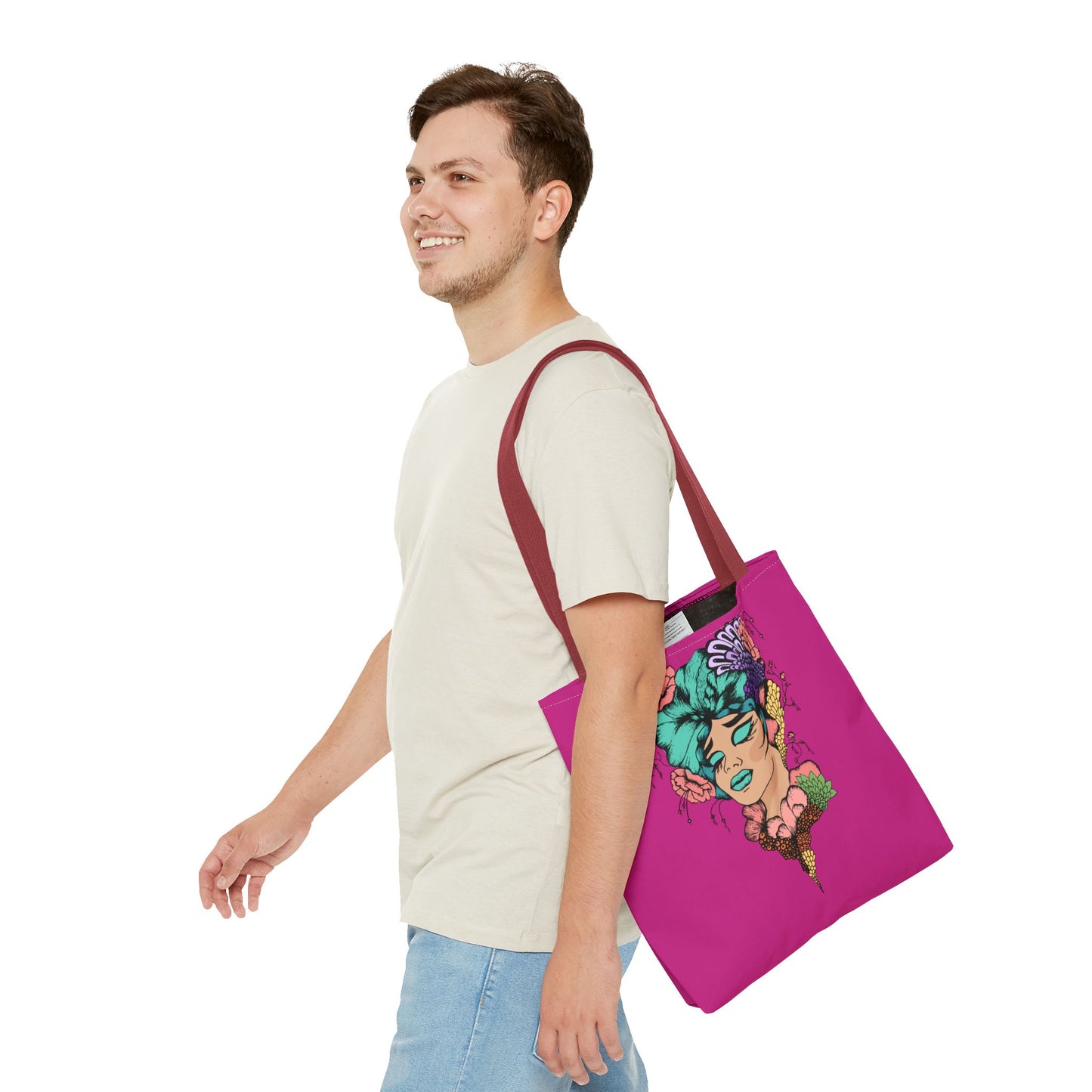 Fruitful Face, (Hot Pink)Tote Bag (AOP)