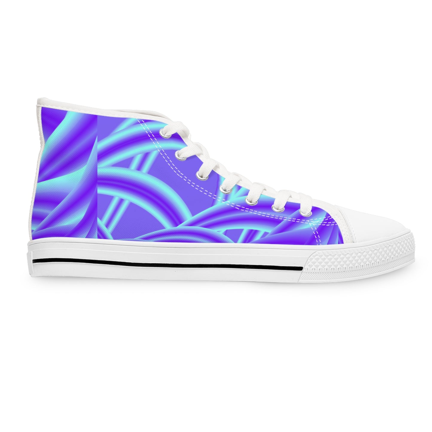 Tube lighting (Blue) print Design, Women's High Top Sneakers