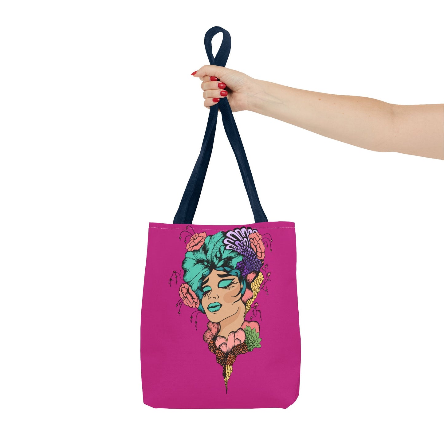 Fruitful Face, (Hot Pink)Tote Bag (AOP)