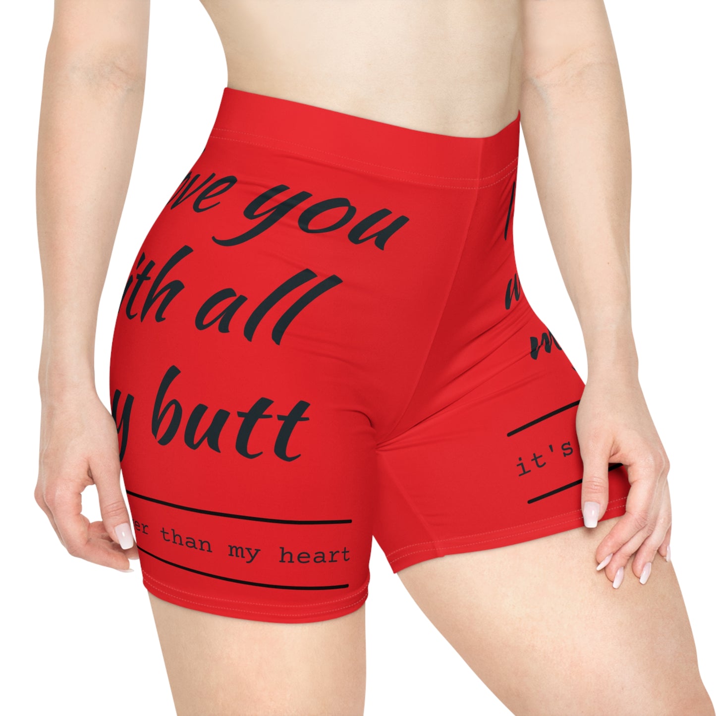 Copy of Funny Love/White Base, Women's Biker Shorts (AOP)