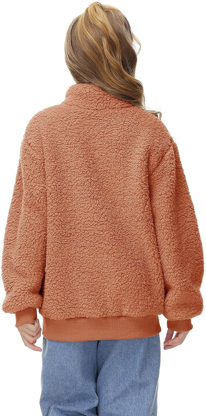 GAMISOTE Girls Warm Fleece Jacket Button up Faux Shearling Chunky Outerwear Coat with Pockets