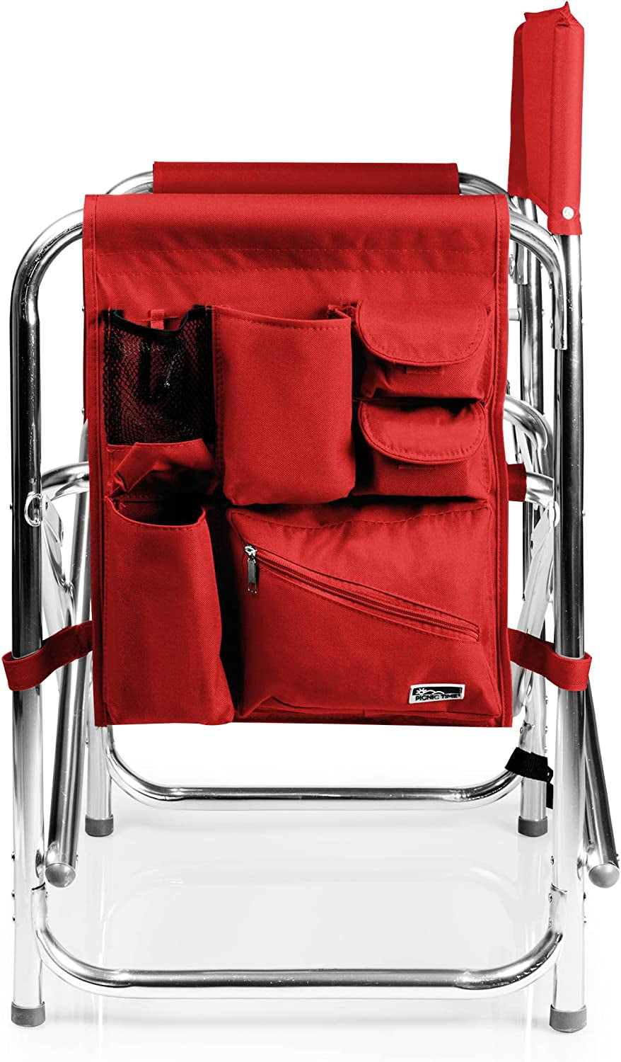 ONIVA - a Picnic Time Brand - Sports Chair with Side Table, Beach Chair, Camp Chair for Adults, (Red)