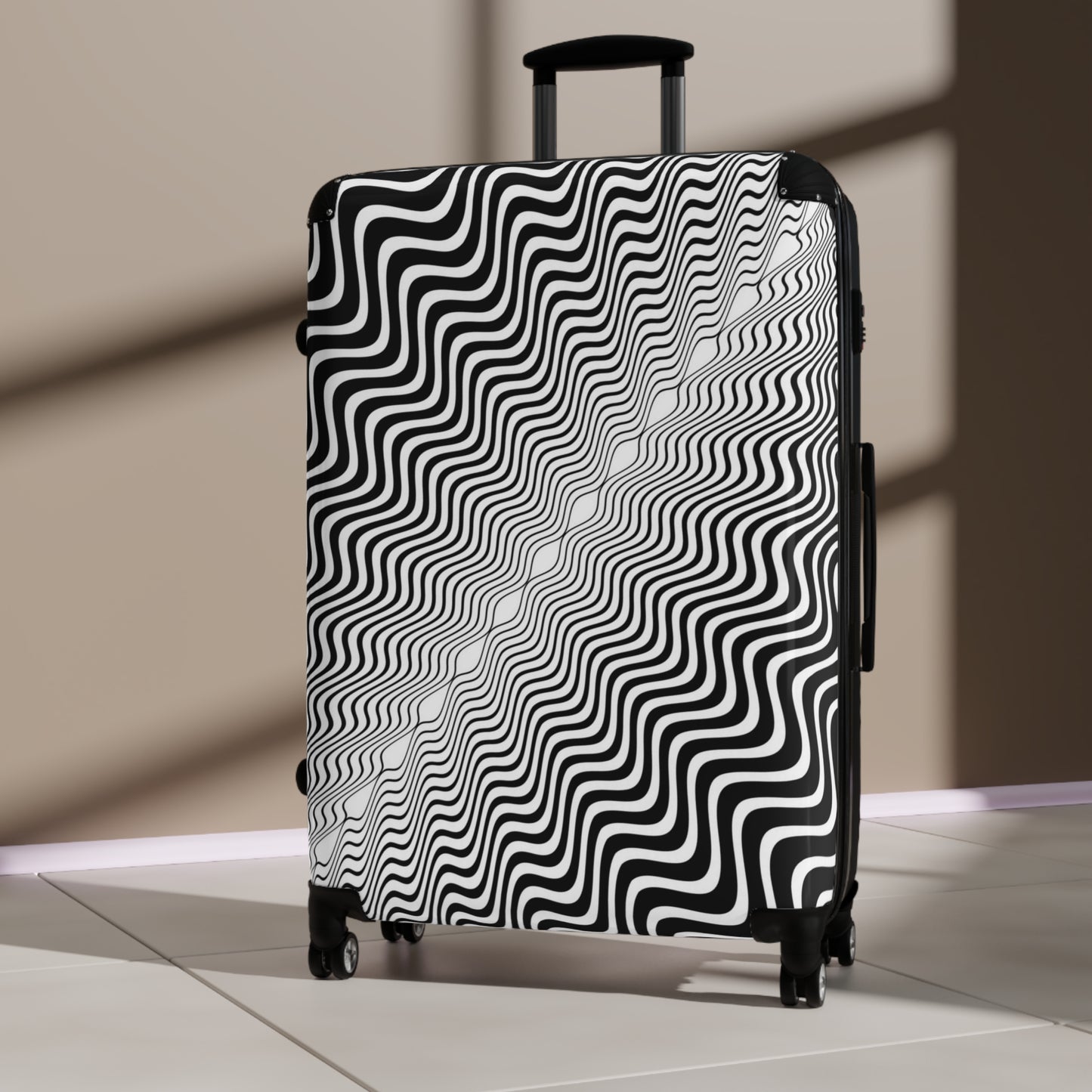 Suitcases, Sm, Med, Lrg, Waive 3D lines off-set