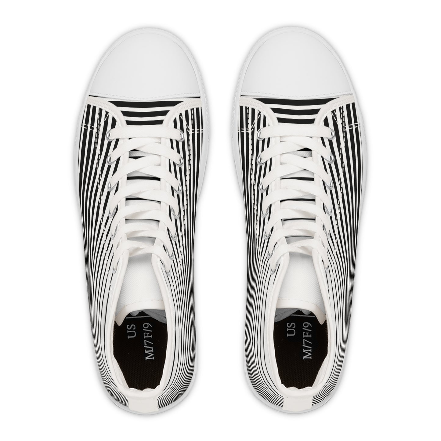 Black/White print Design, Women's High Top Sneakers