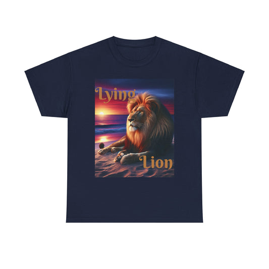 Lying Lion, Unisex Heavy Cotton Tee